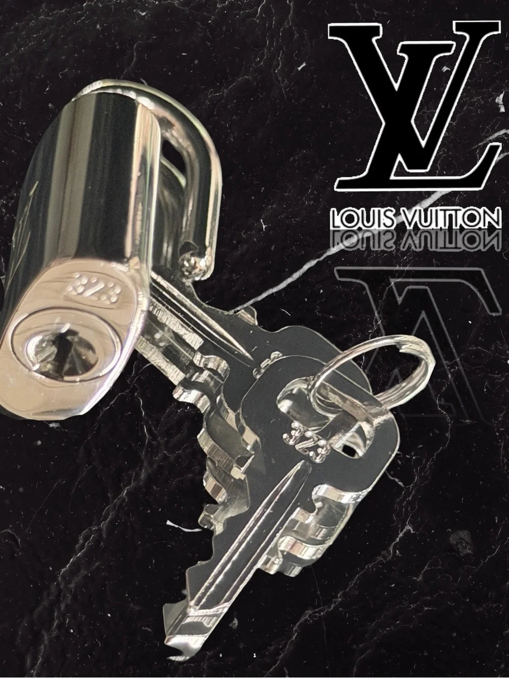 Authentic Louis Vuitton Silver Padlock #323 & 2 Working Keys